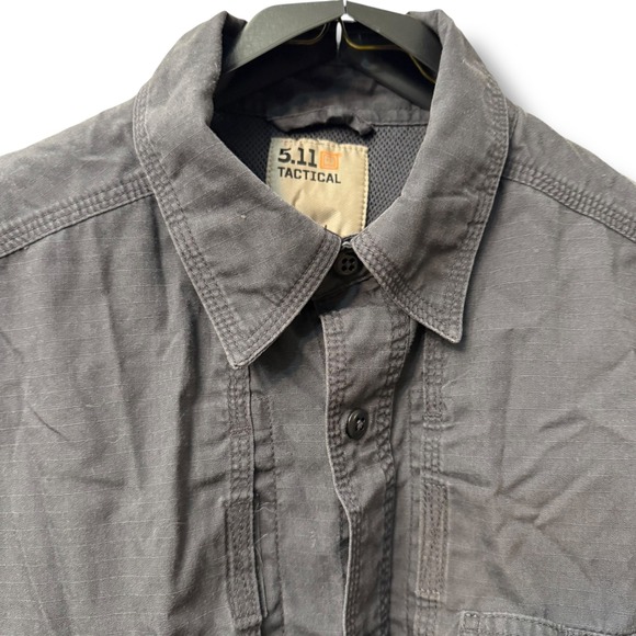 5.11 Tactical Mens‎ Short Sleeve Button Up Shirt Gray Regular Medium - Picture 7 of 13